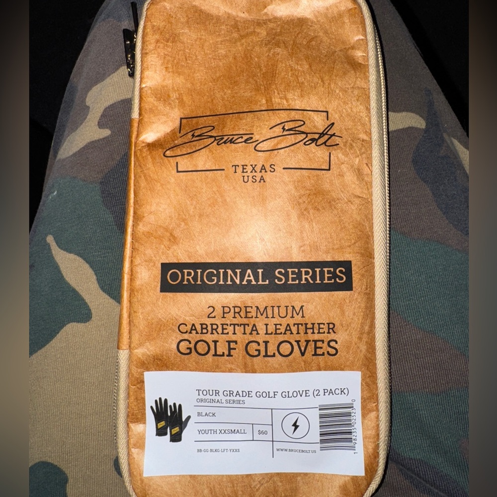 Bruce Bolt Original Series Youth Golf Gloves - Black